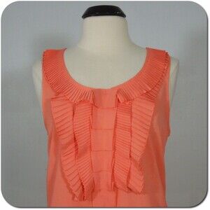 ISABELLA RODRIGUEZ Womens M MEDIUM Salmon Pink Ruffle Blouse